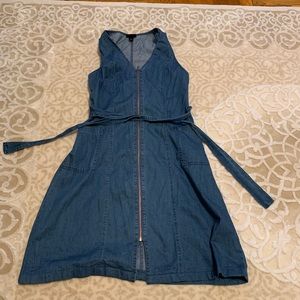 Knee length denim dress